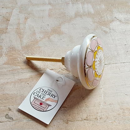 Pomello in ceramica “Mandala Rosa"