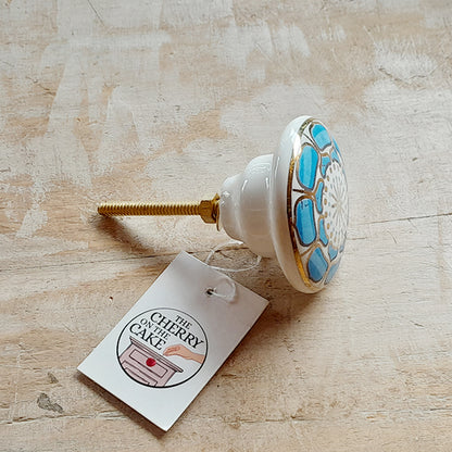 Pomello in ceramica “Mandala Azzurro"