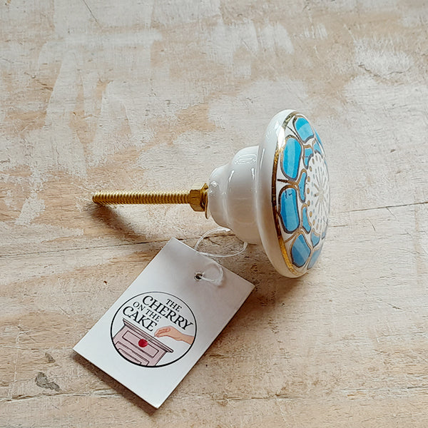 Pomello in ceramica “Mandala Azzurro"