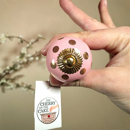 Pomello in ceramica “Dotted Pink Eyes"