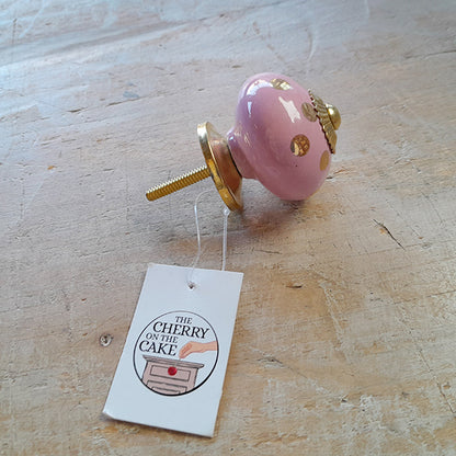 Pomello in ceramica “Dotted Pink Eyes"