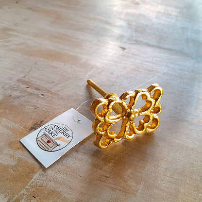 Pomello in Ferro "Quadrifoglio Dorato"