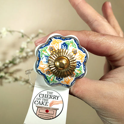 Pomello in ceramica “Liberty Pattern Colorato”