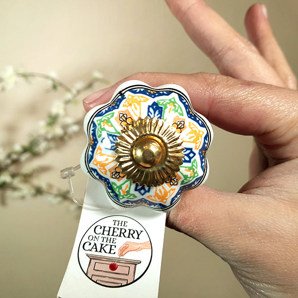 Pomello in ceramica “Liberty Pattern Colorato”