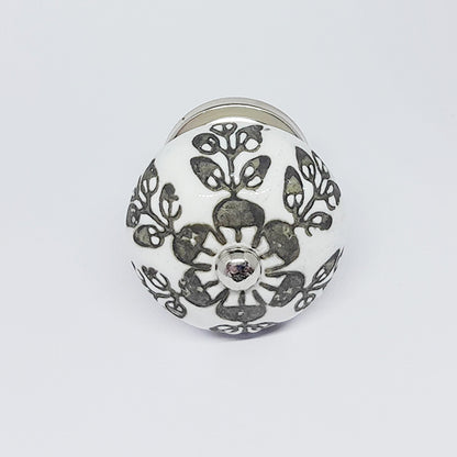 Pomello in ceramica “Caleidoscopio Floreale Nero"