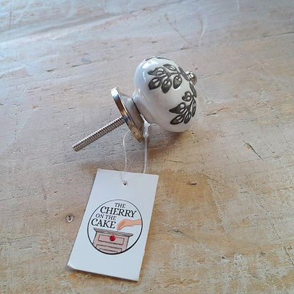 Pomello in ceramica “Caleidoscopio Floreale Nero"