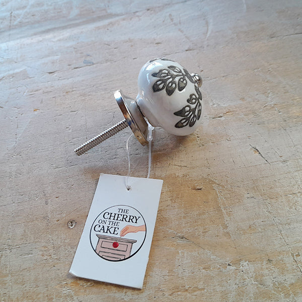 Pomello in ceramica “Caleidoscopio Floreale Nero"