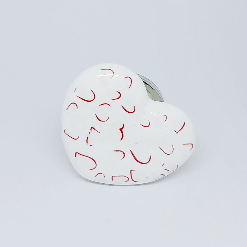Pomello in ceramica “Heart White and Hearts"