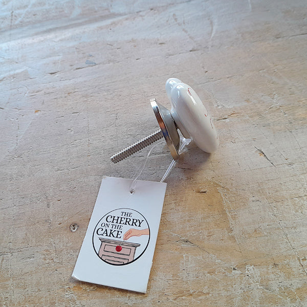 Pomello in ceramica “Heart White and Hearts"