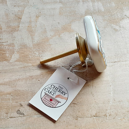 Pomello in ceramica “Fantasia Orientale Azzurra"