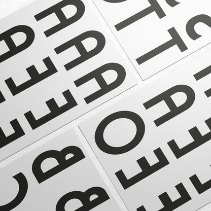 Stampa Trasferibile “LETTERE DELL'ALFABETO FONT VINTAGE STYLE - CURVO” 28×42 cm