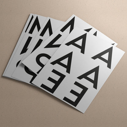 Stampa Trasferibile “LETTERE DELL'ALFABETO FONT VINTAGE STYLE - LINEARE” 28×42 cm