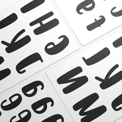 Stampa Trasferibile “LETTERE DELL'ALFABETO FONT TROPICAL” 28×42 cm