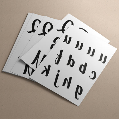 Stampa Trasferibile “LETTERE DELL'ALFABETO FONT EDITORIAL” 28×42 cm