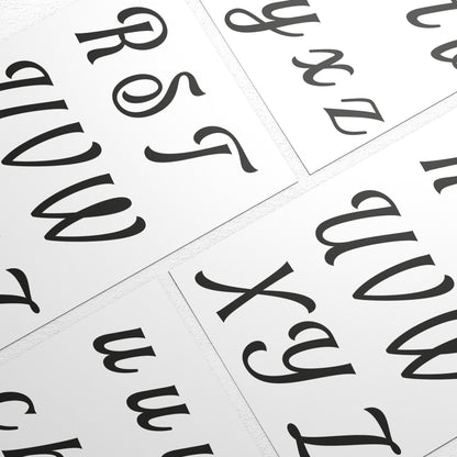 Stampa Trasferibile “LETTERE DELL'ALFABETO FONT ELEGANT” 28×42 cm