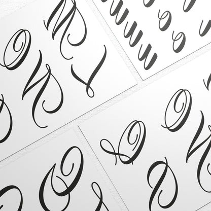 Stampa Trasferibile “LETTERE DELL'ALFABETO FONT CALLIGRAPHIC” 28×42 cm