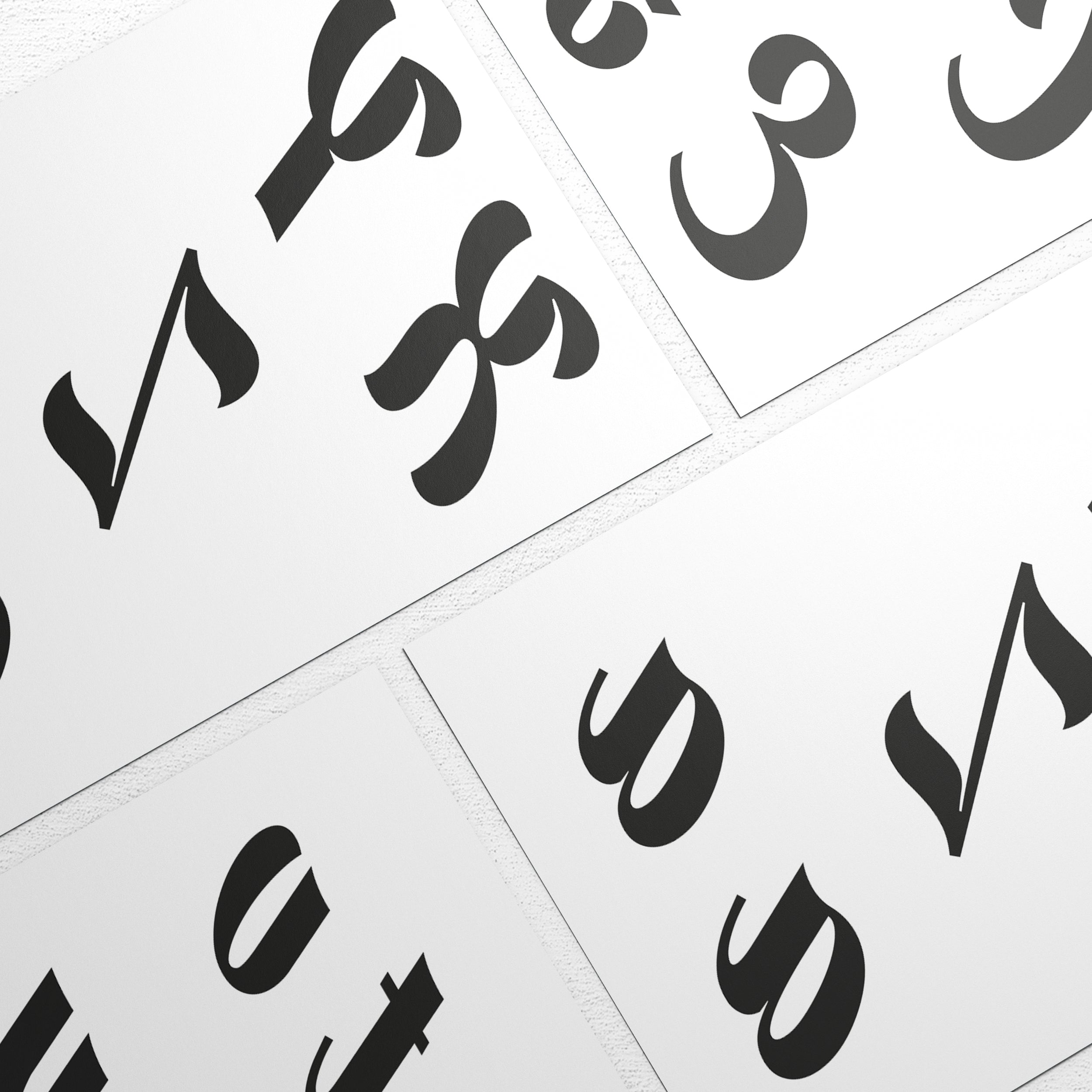 Stampa Trasferibile “LETTERE DELL'ALFABETO CORSIVO BOLD” 28×42 cm