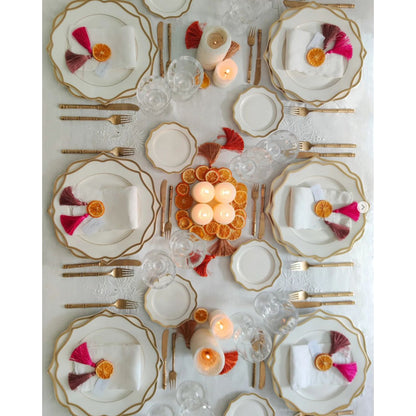 Servizio di 6 piatti fondi "IONICA ORO & AVORIO" Ø 22 cm