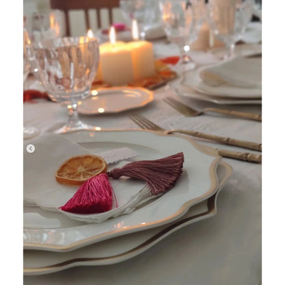 Servizio di 6 piatti fondi "IONICA ORO & AVORIO" Ø 22 cm