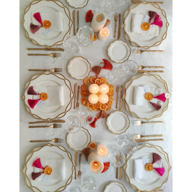 Servizio di 6 piatti fondi "IONICA ORO & NERO" Ø 22 cm