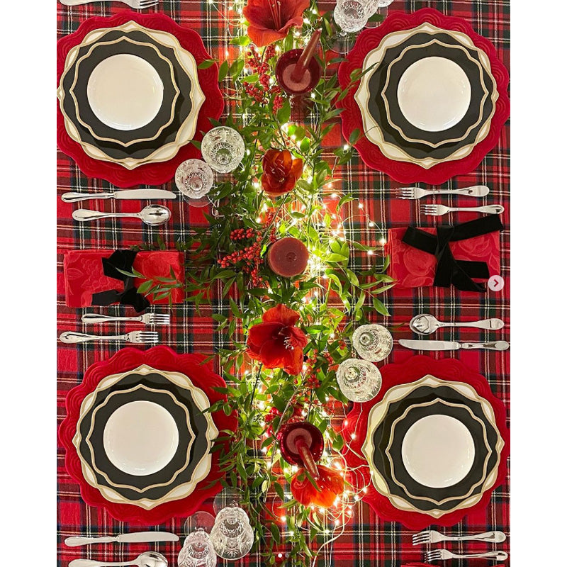 Servizio di 6 piatti fondi "IONICA ORO & NERO" Ø 22 cm