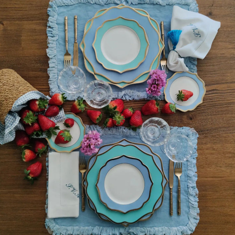 Servizio di 6 piatti fondi "IONICA ORO & NERO" Ø 22 cm