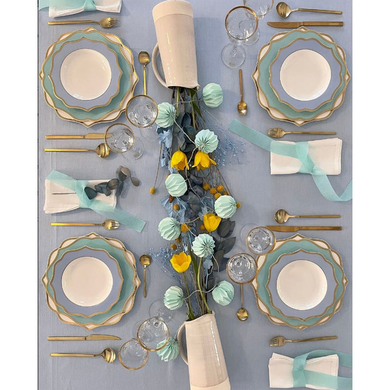 Servizio di 6 piatti fondi "IONICA ORO & NERO" Ø 22 cm