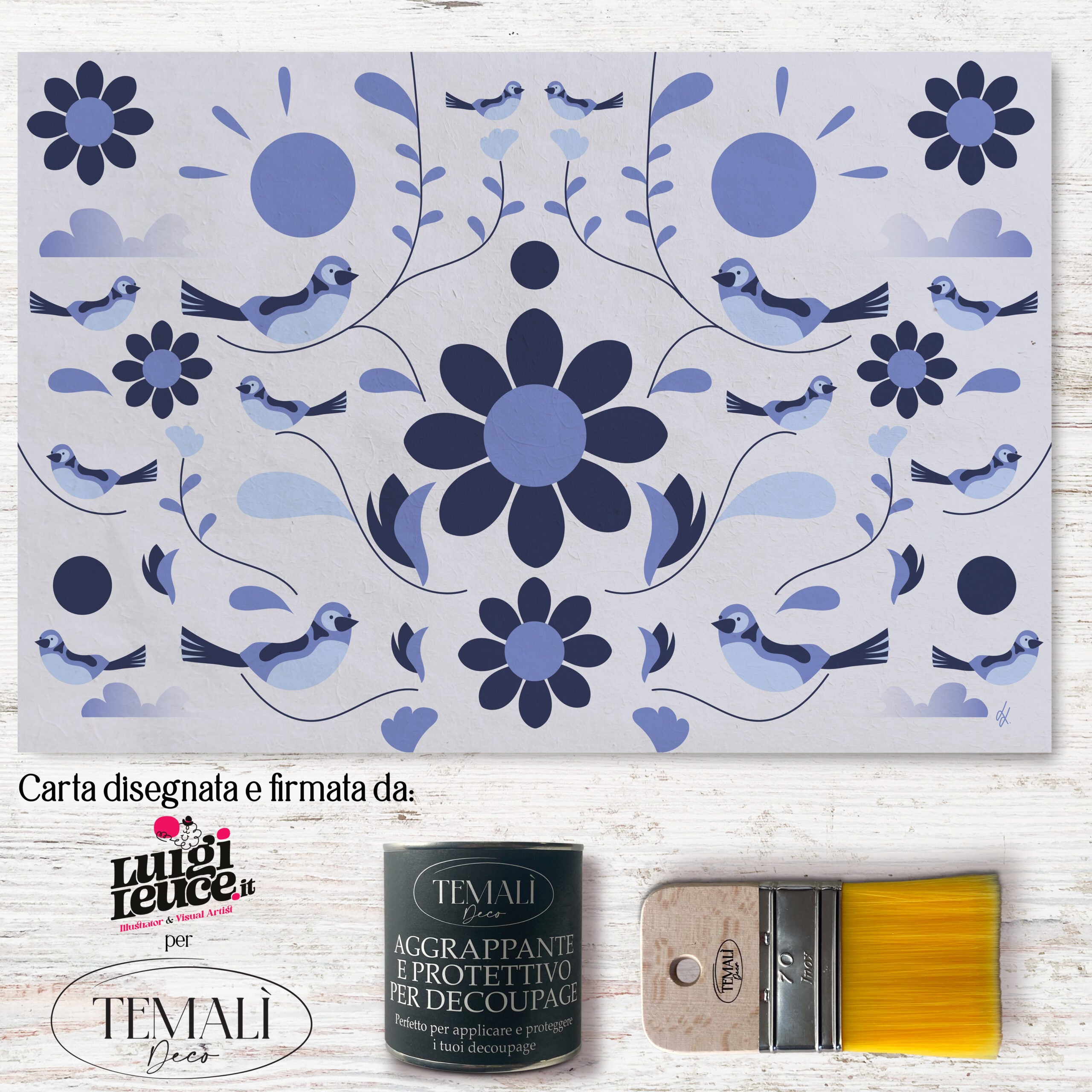 Dècoupage d'autore - Primavera Blu - Luigi Leuce