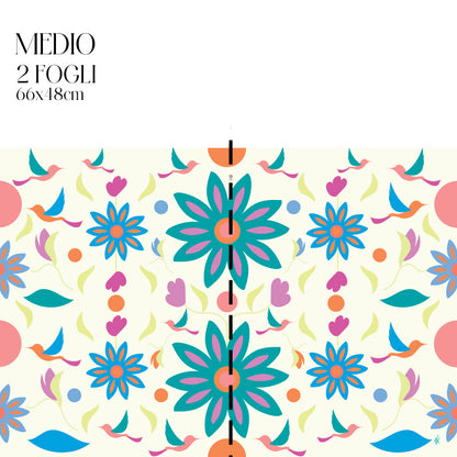 Dècoupage d'autore - Rondini in volo con fiore verde - Luigi Leuce