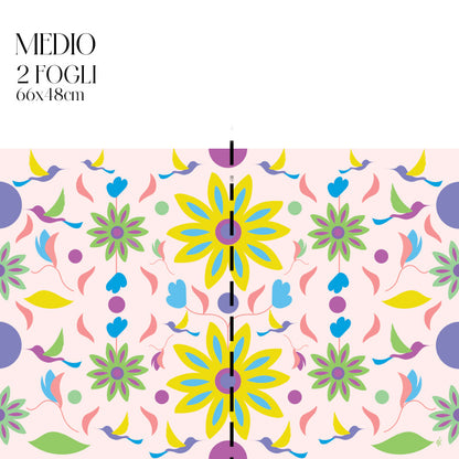 Dècoupage d'autore - Rondini in volo con fiore giallo - Luigi Leuce