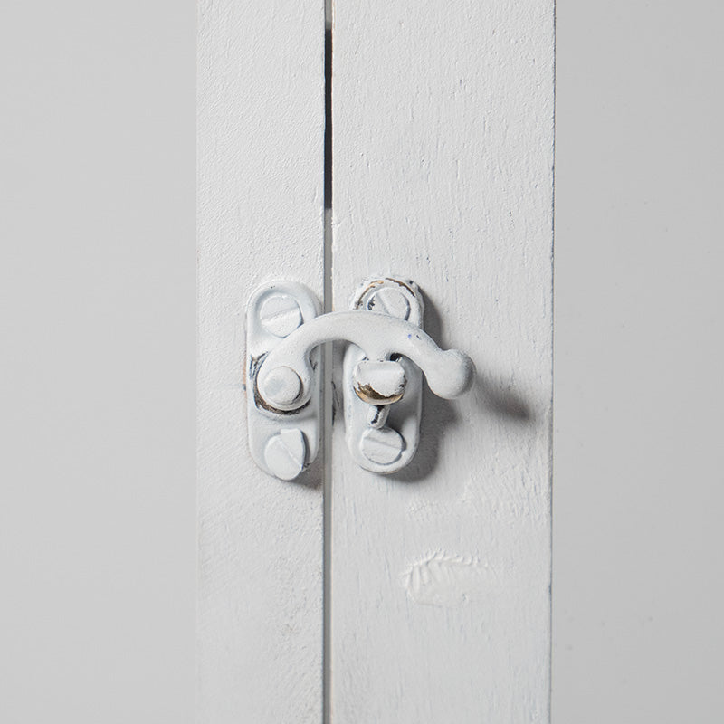 Lanterna grande "Bianco e Argento", in vetro e legno