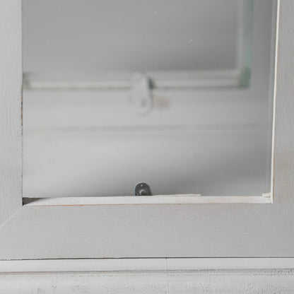 Lanterna grande "Bianco e Argento", in vetro e legno