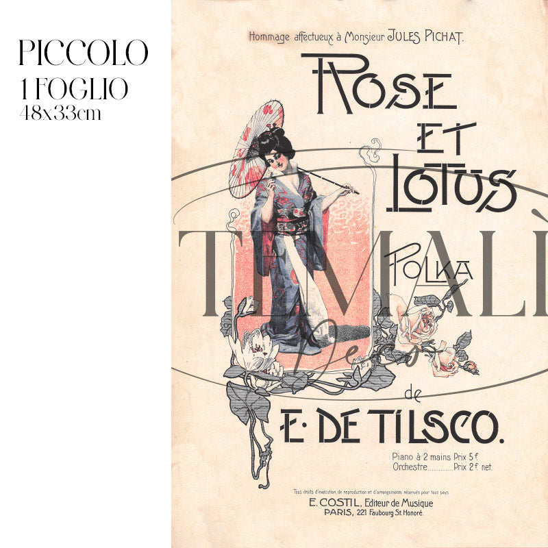 Découpage Moda - Rose et Lotus