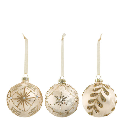 Set di 3 palline di Natale in vetro rosa - Mathilde M.