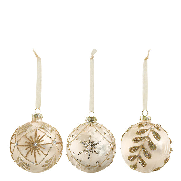 Set di 3 palline di Natale in vetro rosa - Mathilde M.