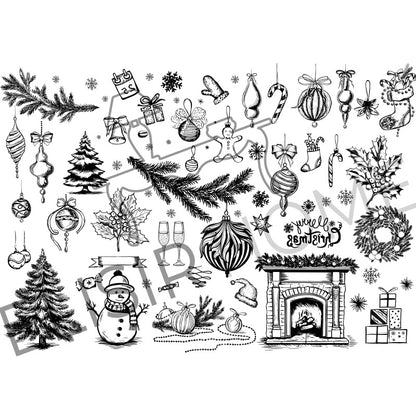 Stampa Trasferibile "NATALE, Magia Delle Feste" 28x40 cm