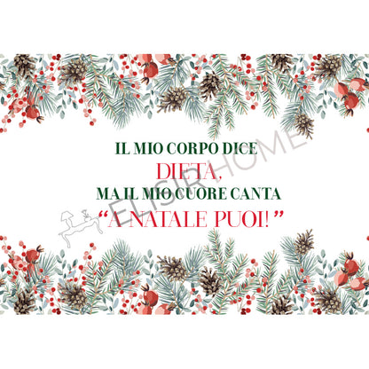 Stampa Trasferibile "NATALE, A Natale puoi!" 28x40 cm