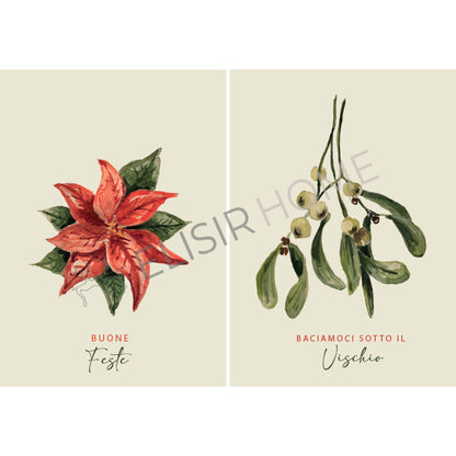 Stampa Trasferibile "NATALE, Stella e Vischio" 28x40 cm