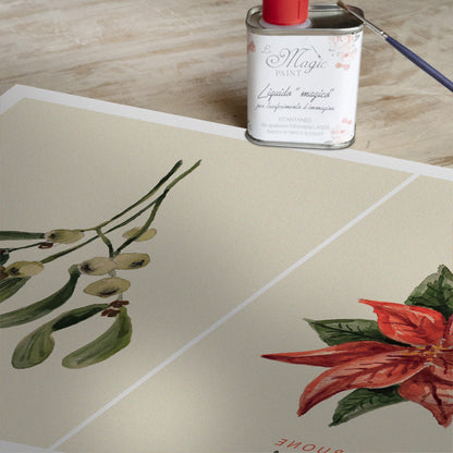 Stampa Trasferibile "NATALE, Stella e Vischio" 28x40 cm