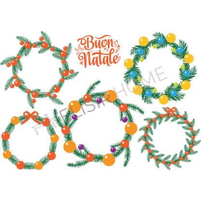 Stampa Trasferibile "NATALE, Ghirlande" 28x40 cm