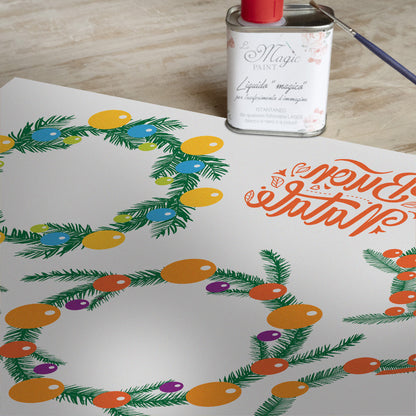 Stampa Trasferibile "NATALE, Ghirlande" 28x40 cm