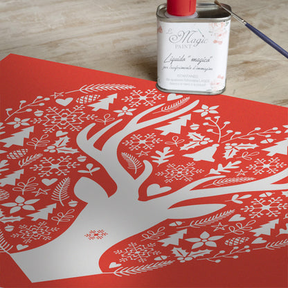 Stampa Trasferibile "NATALE, Cuore di cervo" 28x40 cm