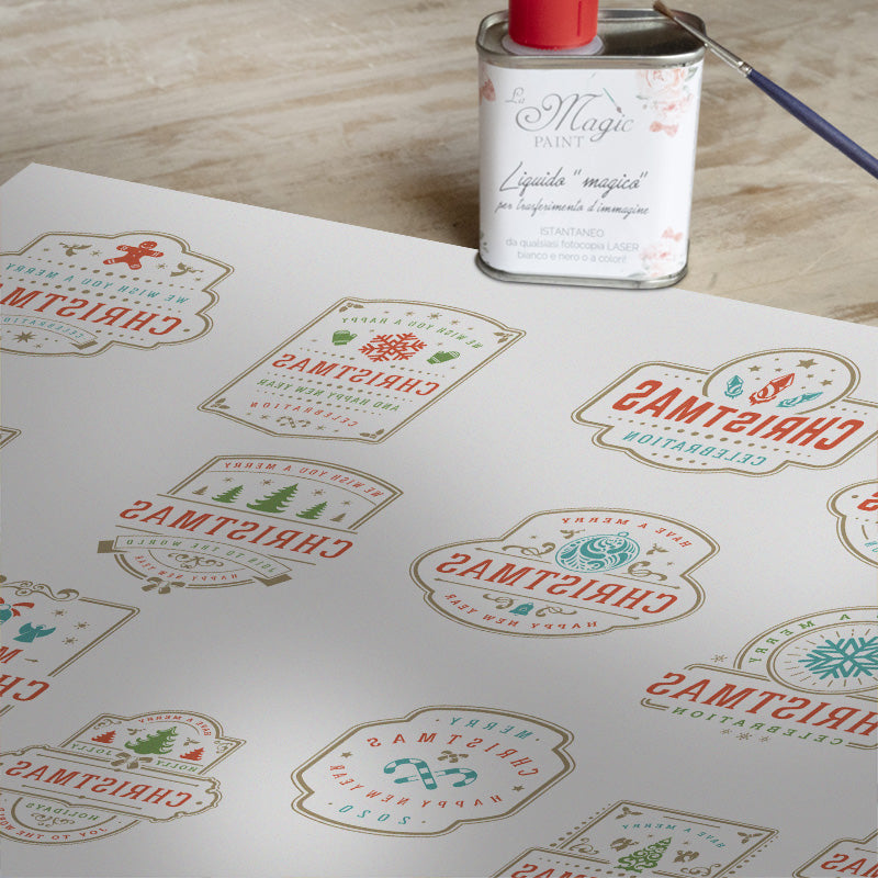 Stampa Trasferibile "NATALE, Christmas" 28x40 cm