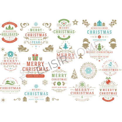 Stampa Trasferibile "NATALE, Auguri" 28x40 cm