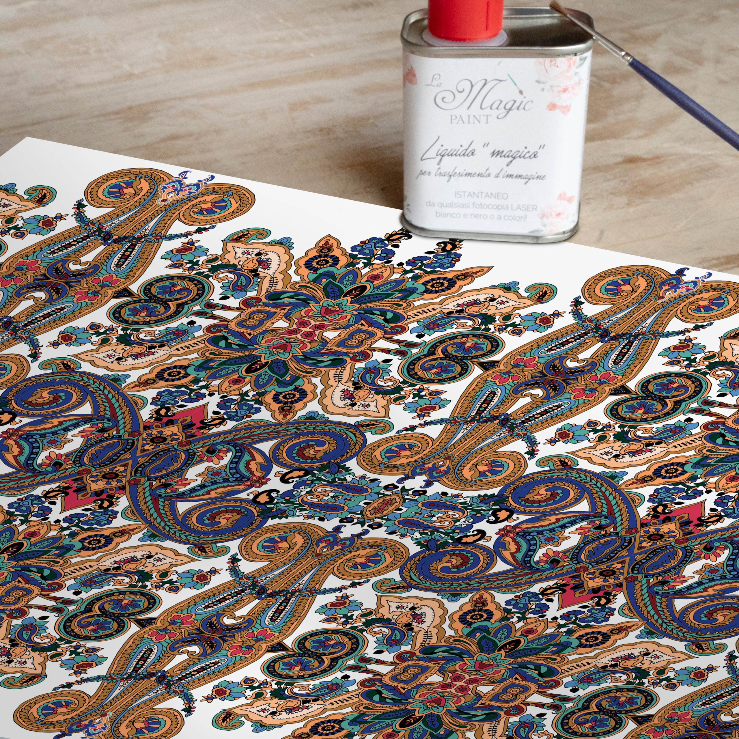 Stampa Trasferibile “PAISLEY-CALEIDOSCOPIO” 28×40 cm