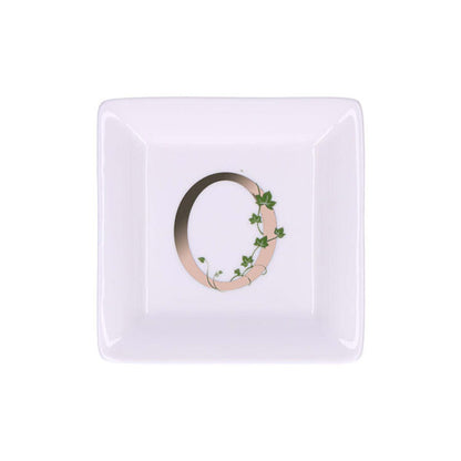 Piattino in porcellana bianca "Lettera O" Unitable