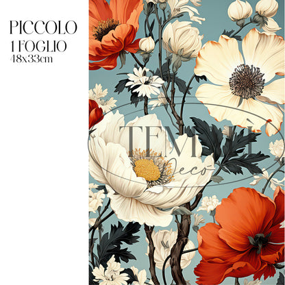 Dècoupage Modern Flora – Papaveri rosa