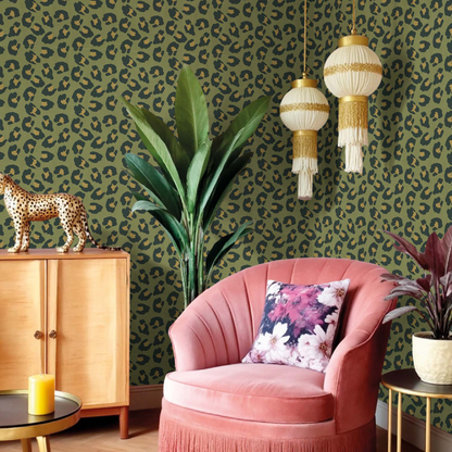 Carta da parati "Maculato verde" a metraggio o rotolo