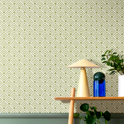 Carta da parati "Righe verdi ad angolo" a metraggio o rotolo