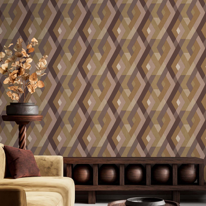 Carta da parati "Rombi intrecciati pastello rosa viola beige" a metraggio o rotolo